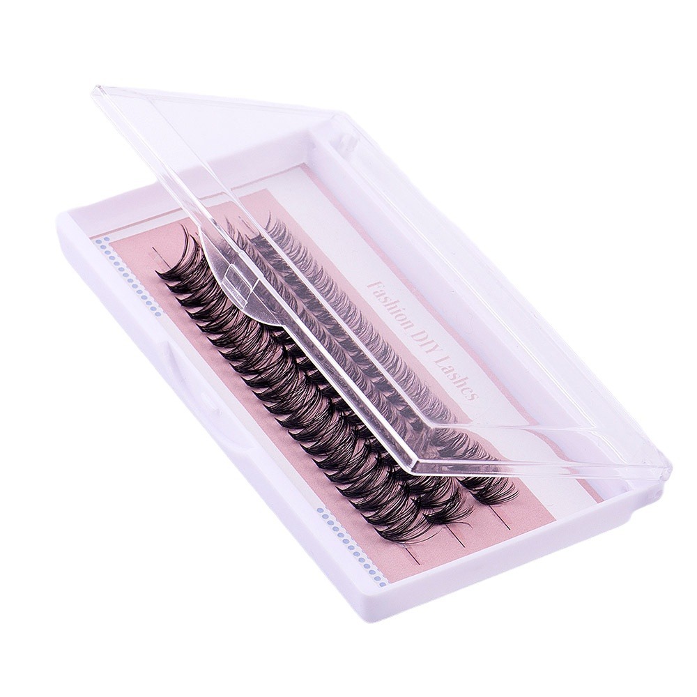 Thick Fluffy DIY Cluster Lashes Kit 60Pcs Individual Eyelashes Soft Lightweight Hand Made Reusable D Curled Grafted Lashes Accessory DIY Eyelash Exten