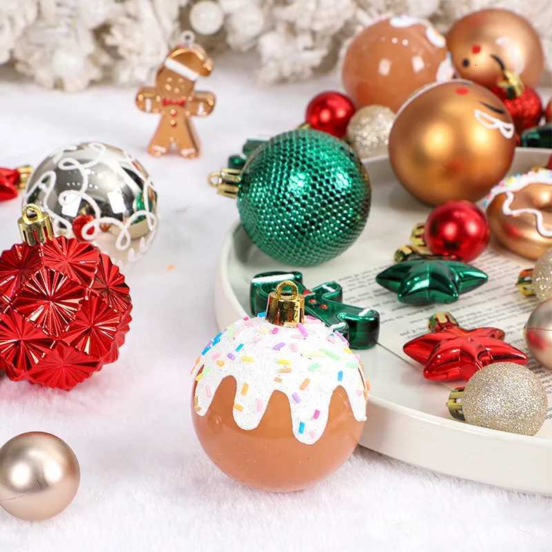 42pcs 6cm Christmas Ball Gingerbread Man Xmas Tree Hanging Ornaments Home Christmas Decoration Party New Year Gift Navidad 2025 C251030