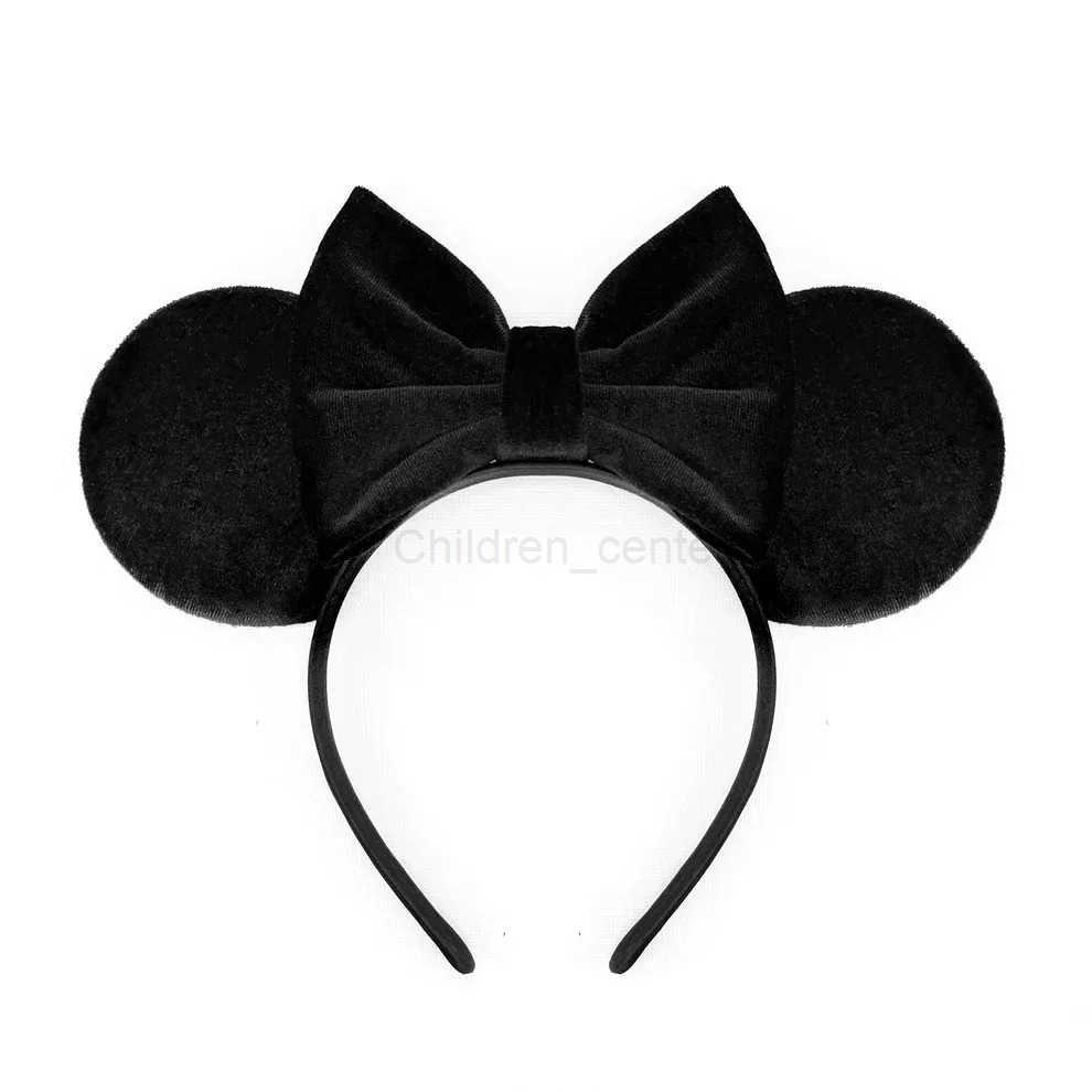 Disney Mickey Girl Velvet Ear Headband Soft Butterfly Knot Headband Halloween Party Christmas Hair Accessories H251030