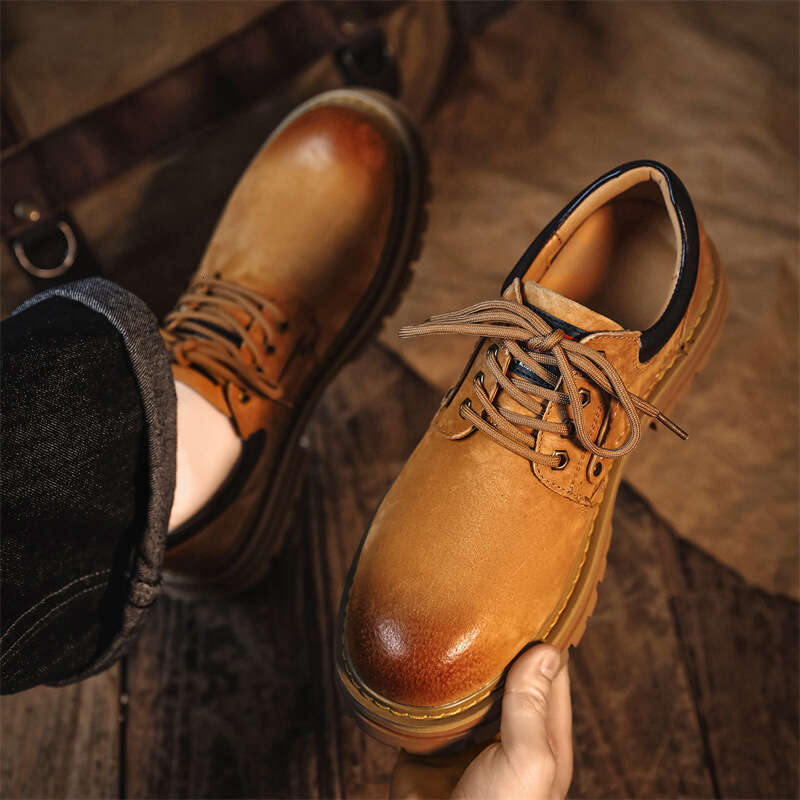 Low-top Martin Boots for Men, Thick-soled Versatile Work Boots, Outdoor Casual Commuter Men's Shoes