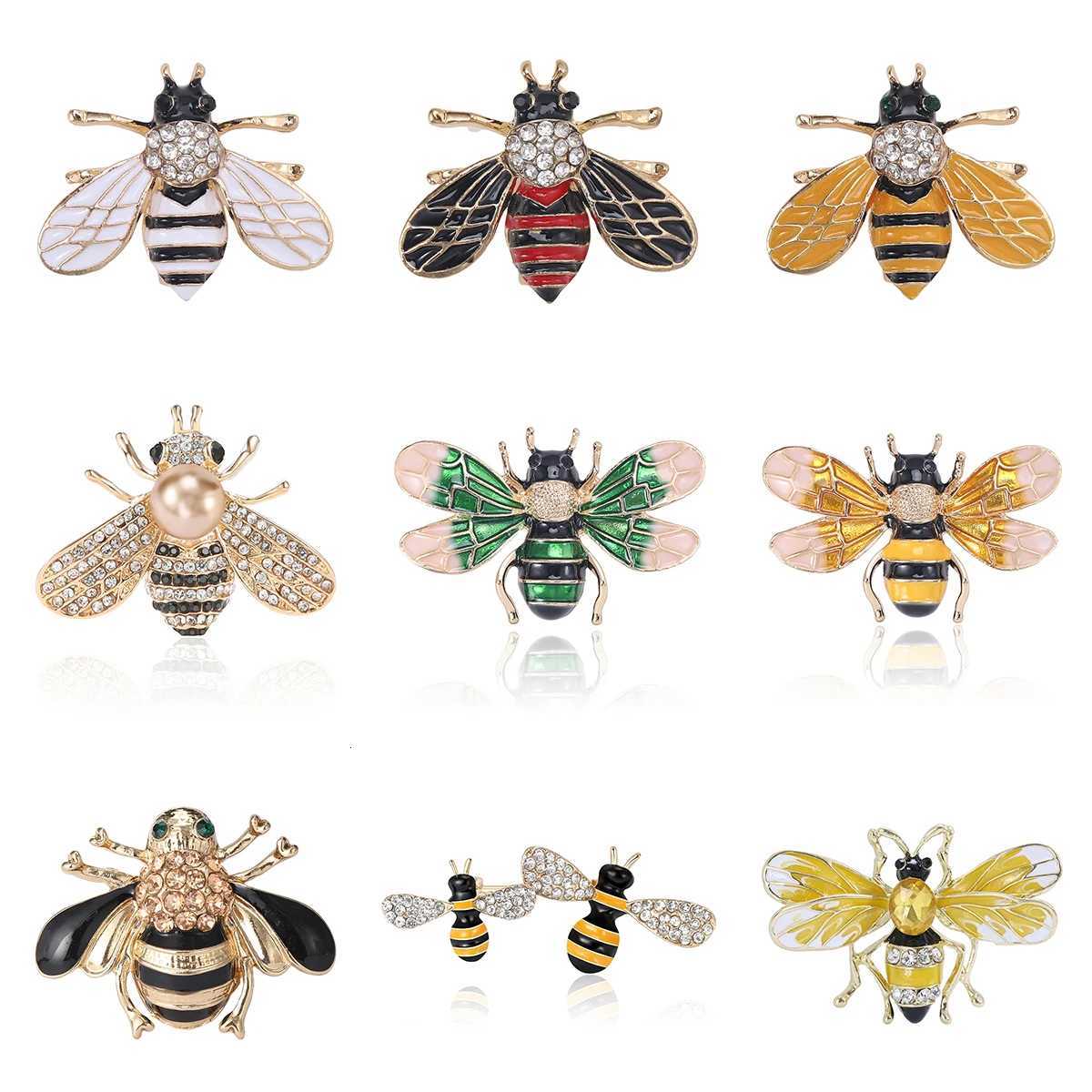 Fashionable Alloy Rhinestone Bee Hornet Brooches Unisex Cute Insect Pin Gifts Trendy Jewelry Accessories Y251029