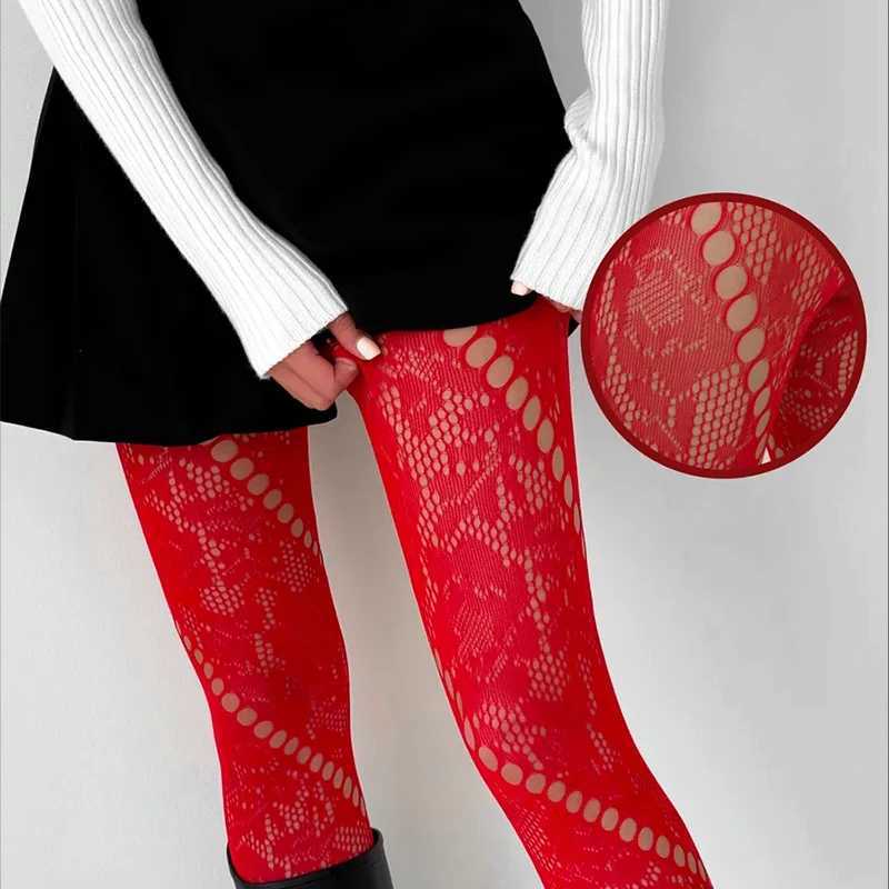 1 Pair Y2k Fashion Gothic Pantyhose Women Hollow Out Sexy Fishnet Hot Girls JK Tights High Elastic Hipster Lings Streetwear R251030