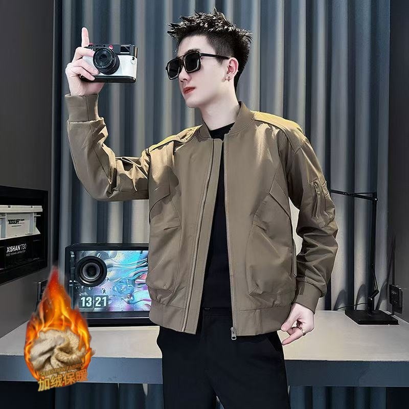 Men's Trendy Baseball Jacket With Collar Designer Coat Casual Workwear Style Men's Clothing 2025 New Spring And Autumn Trendy Coat