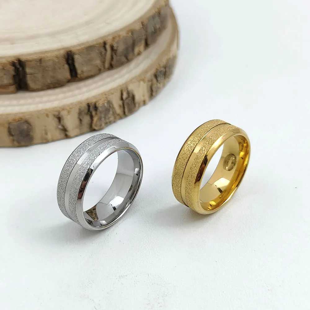 Simple plain matte lines Light luxury niche daily commuting Versatile ring Wedding party gift High quality waterproofW251030