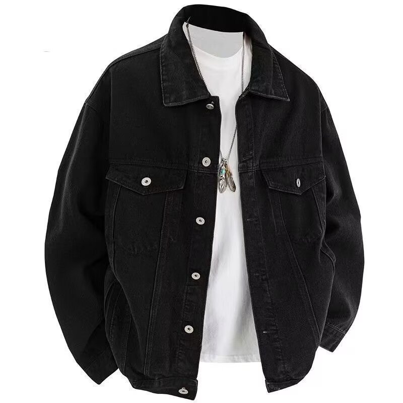 Autumn Nostalgic Blue Designer Jacket Classic Trendy Denim Jacket Loose Fit Unisex Niche Design Trendy Casual Top Cotton