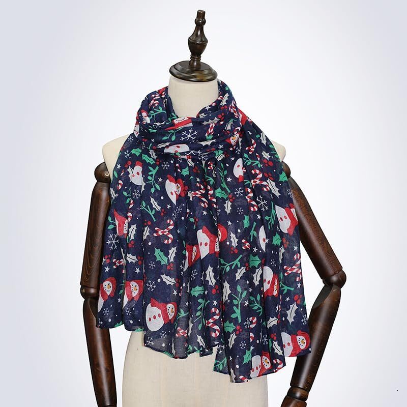 Custom Fashion Scarf for Christmas-Winter-Snowman-Scarf Soft Lightweight Elegant Christmas Women Girls Gift