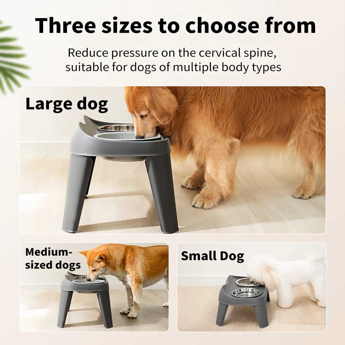One piece dog classic folding elevated double bowl medium and large dog bowl golden retriever large dog feeding bowl pet bowl J251113