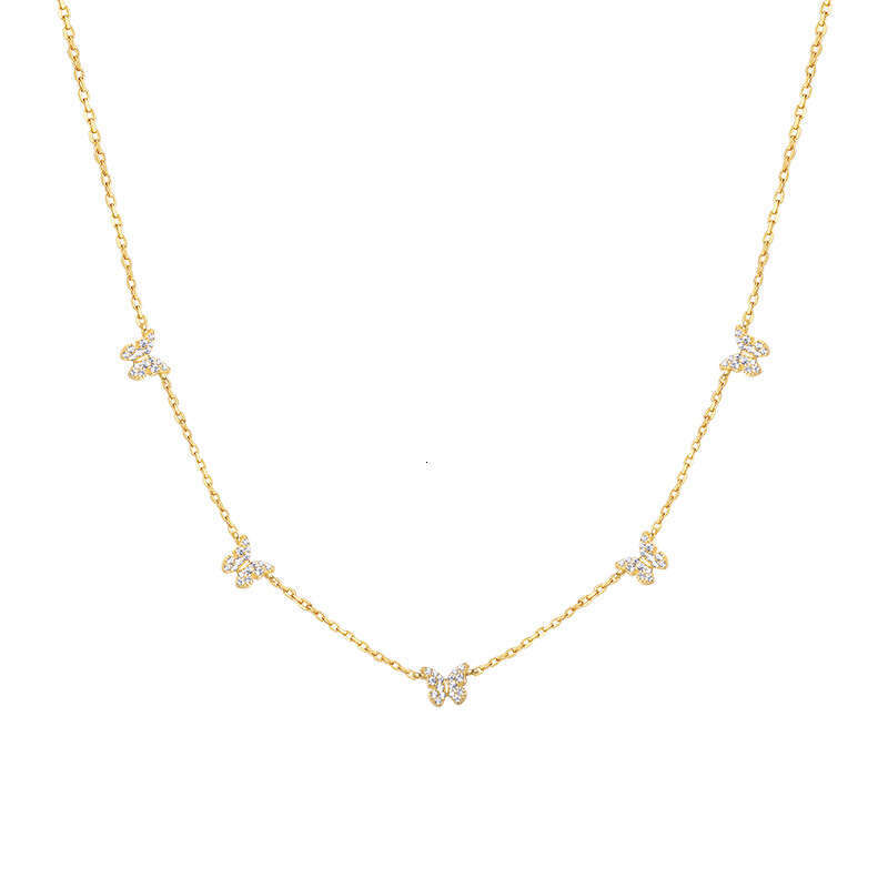 Fashion S Pure Sier Earrings Spring Summer Ear Jewelry Butterfly Necklace for Women Light Niche