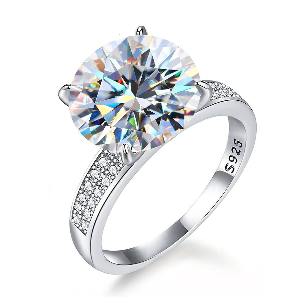 5CT Large Diamond Jewelry Ring Moissanite Solitaire Ring 925 Sterling Silver Diamond Engagement Rings for Women Fine Jewelry