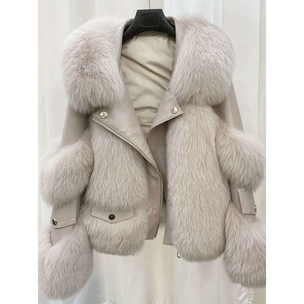 Women S Men S Warm Artificial Fur Coat Jacket Winter Ready Full Zip Outerwear With Plush Collar Soft Golden Tone Hardware Elegant Style Outdoor Activi