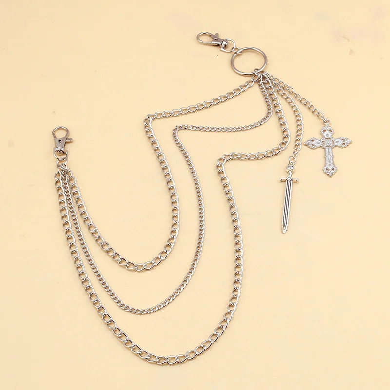 Moon Pendant Chain On The Jeans Pant Punk Keychains for Men Egirl eBoy Harajuku Grunge Accessories 251021