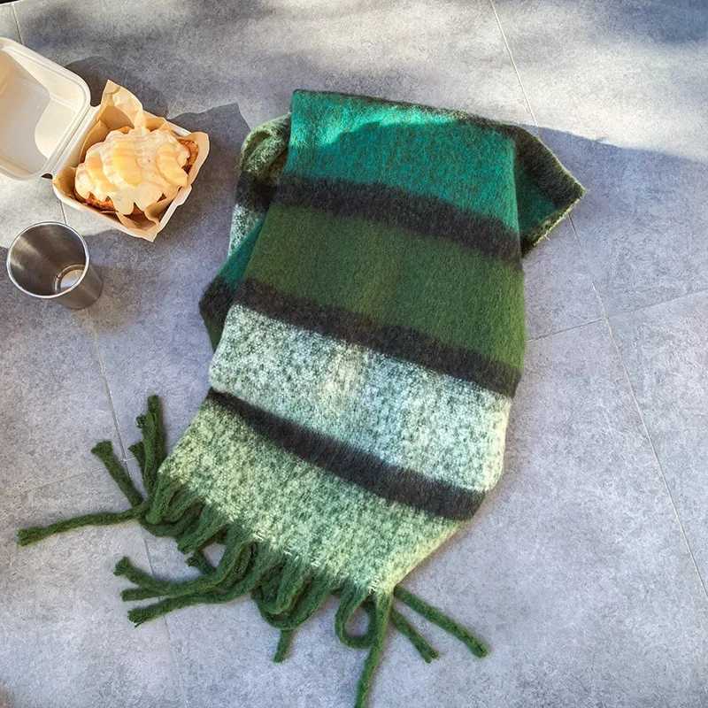 Koreanstyle striped scarves unisex winter mufflers suitable for students and couples can also be used as shawlsW251030