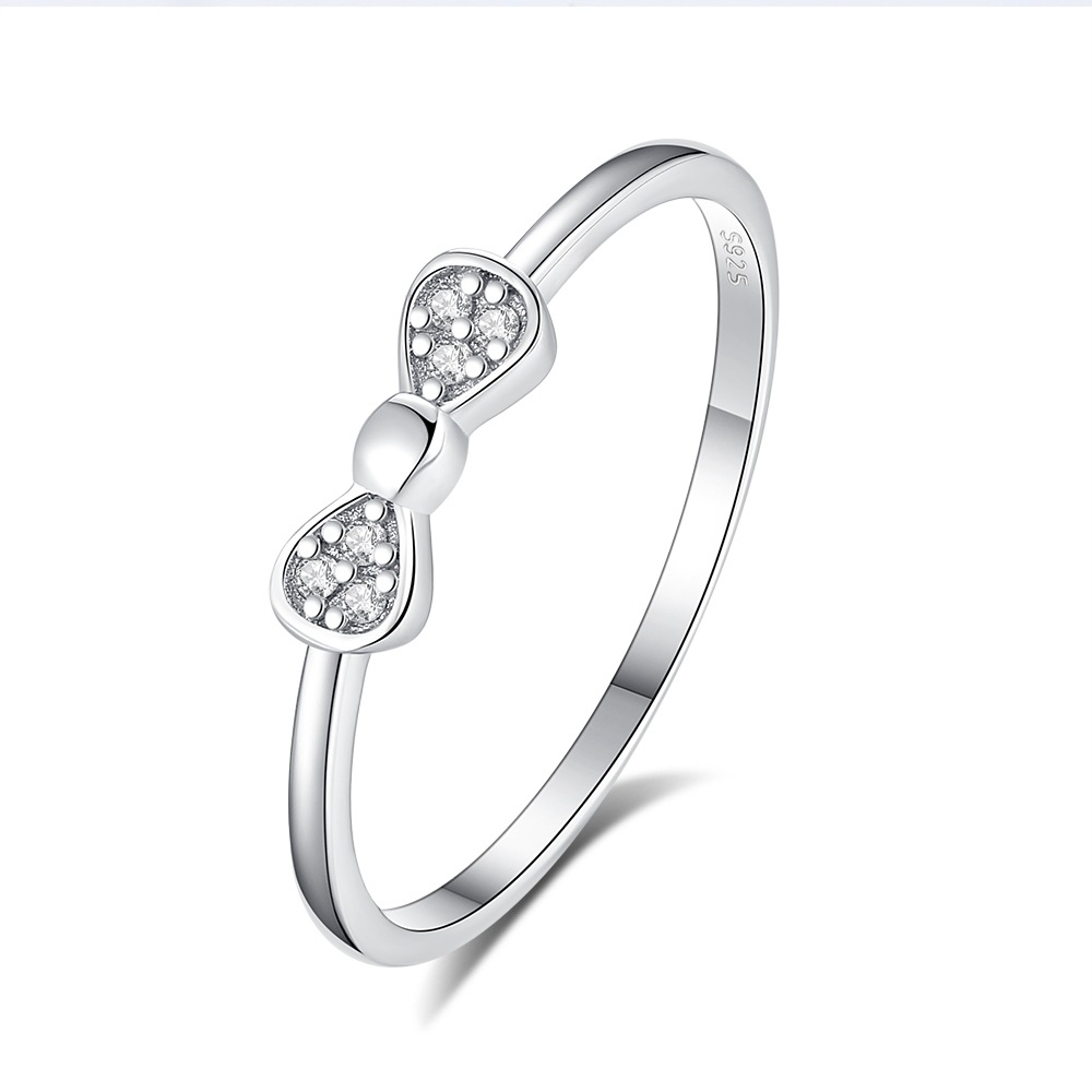 Taiyang S925 Sterling Silver Ring Set Hypoallergenic Simple Single Stacking Zircon Ring for Women Premium Wedding Fine Jewelry Wholesale