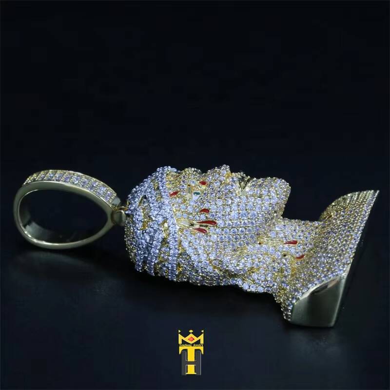 925 Chain New Full Diamond Portrait Hip Hop Men Jesus Piece Pendant