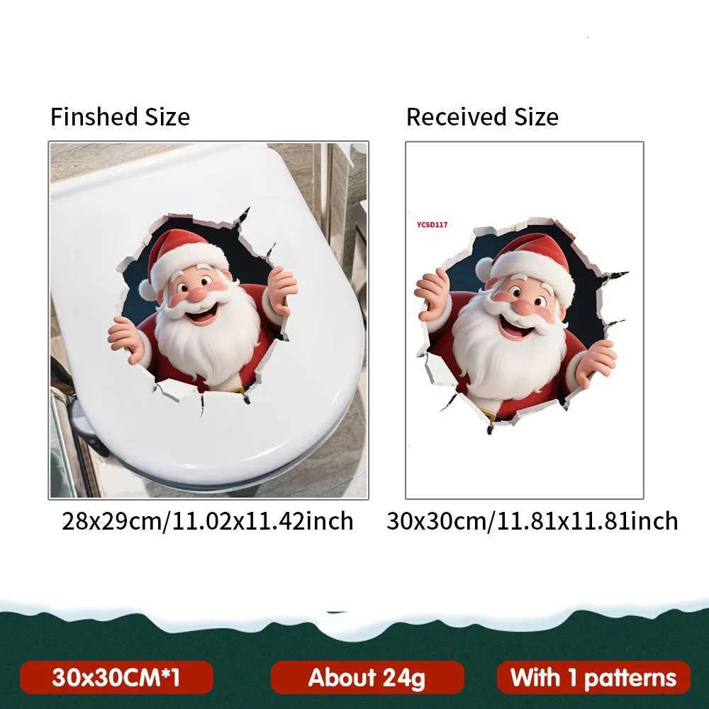 3D Santa Claus BreakThrough Wall Decal PVC Removable Christmas Wall Window Sticker Home Christmas Decoration Gift New Year 2025 C251030