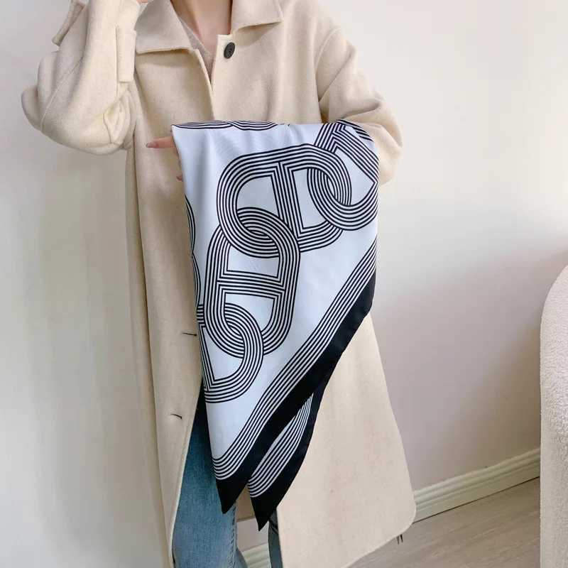 New 90 imitation silk square scarf with trendy style versatile temperament womens scarf shawlscarfW251029