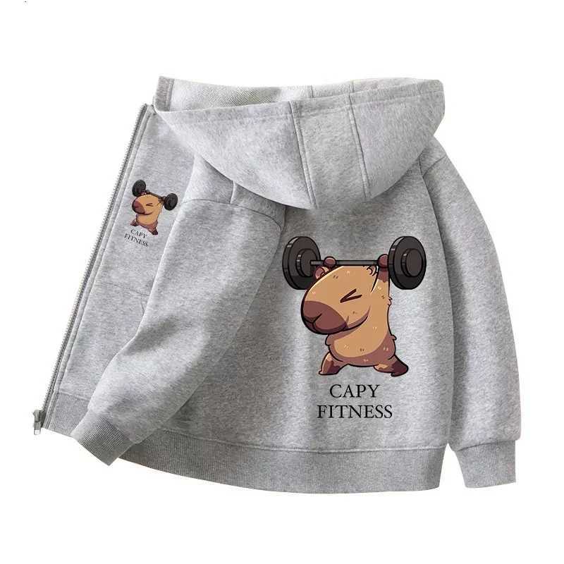 Capybara Zipper Hoodies Coats Girl boy Sweatshirt Clothes Autumn Winter Long Sleeve Harajuku Pullovers Casual Hooded Tops GiftT251030