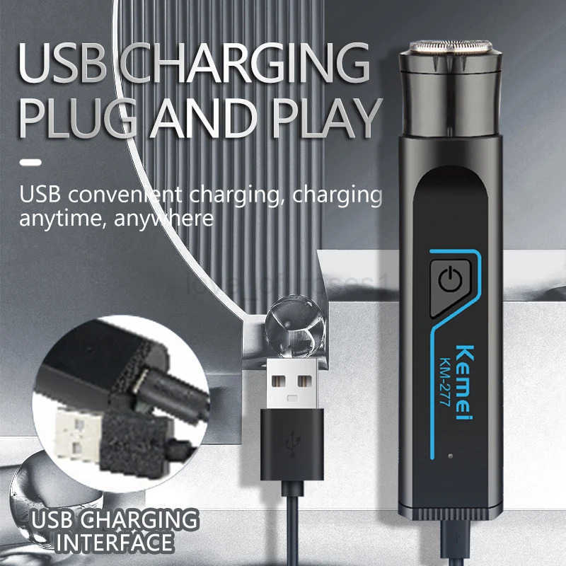 Kemei KM277 Electric Shaver EarEyebrowsNose Hair Trimmer 3in1 Kit Mini Portable Body Hair Trimmer Safety Razor Rechargeable Z251030