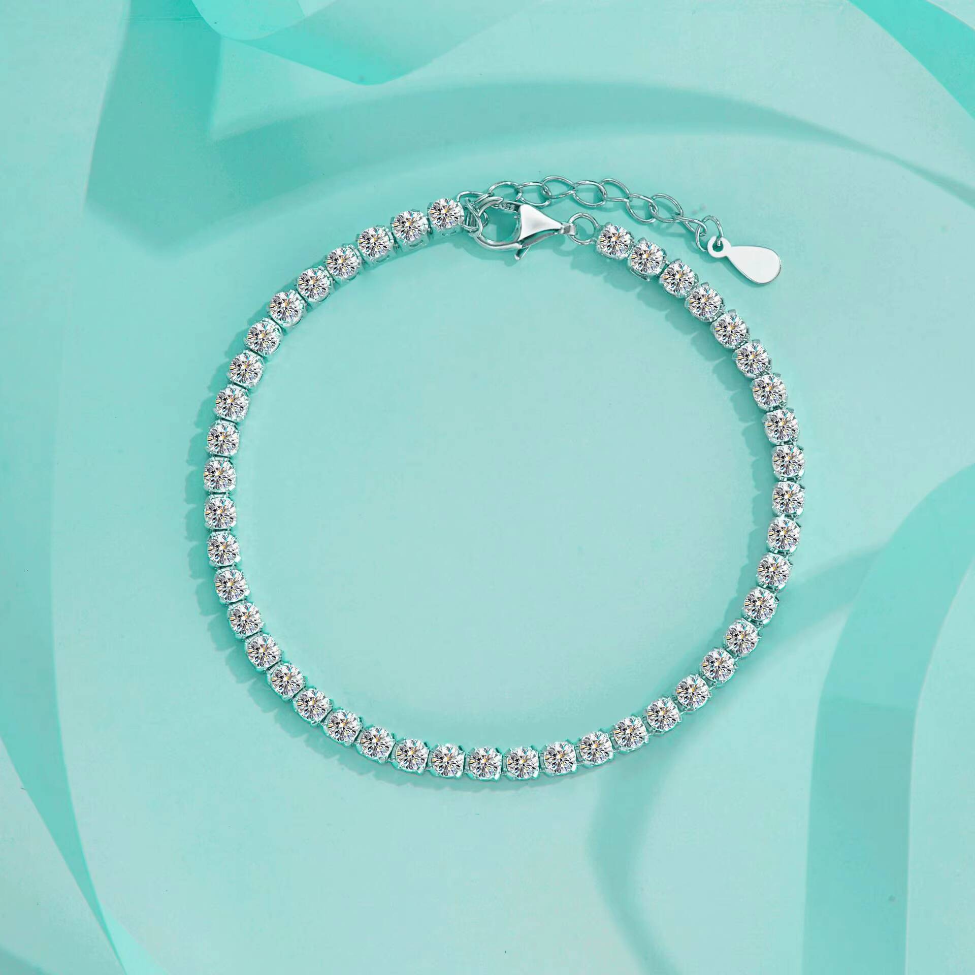 925 Sterling Silver SingleRow GRA Moissanite Diamond Tennis Bracelet Fashion Fine Womens Jewelry Elegant Bangles