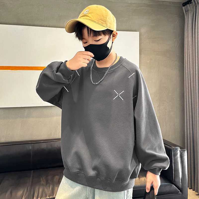 Children Brief Style Hoodie Sweatshirt for Boys European and American Street Fashion Clothing Kids Retro Simple Pullover TopsT251030