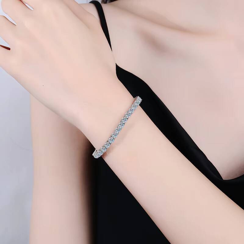 Solid 925 Sterling Silver 22carat Moissanite Tennis Bracelets for Women Men Engagement Jewelry Gift