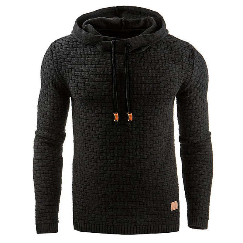 Autumn and Winter New Men's Jacquard Sweatshirt Long Sleeve Hoodie Warm Color Hooded Sports Jacket