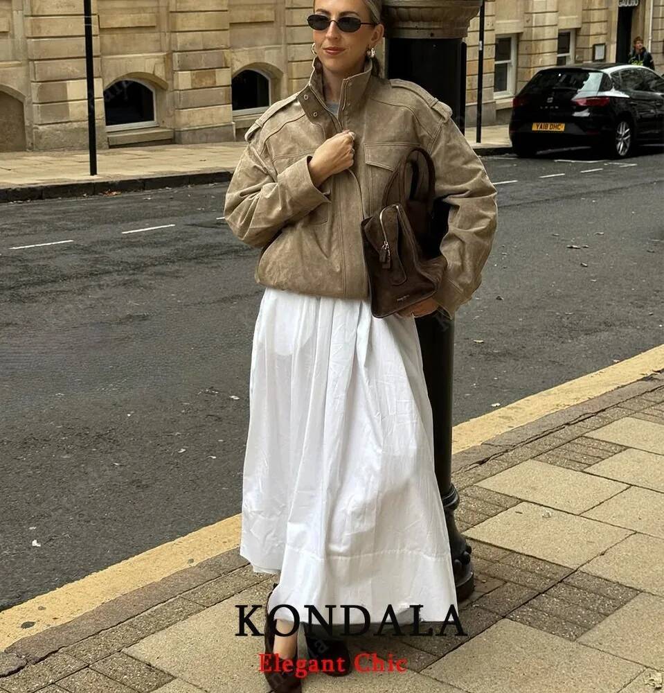 winter jacket women Women Fall Casual Suede Standing Collar Pockets Loose Coat 2025 Autumn Winter Fashion High Street Lady Jacket