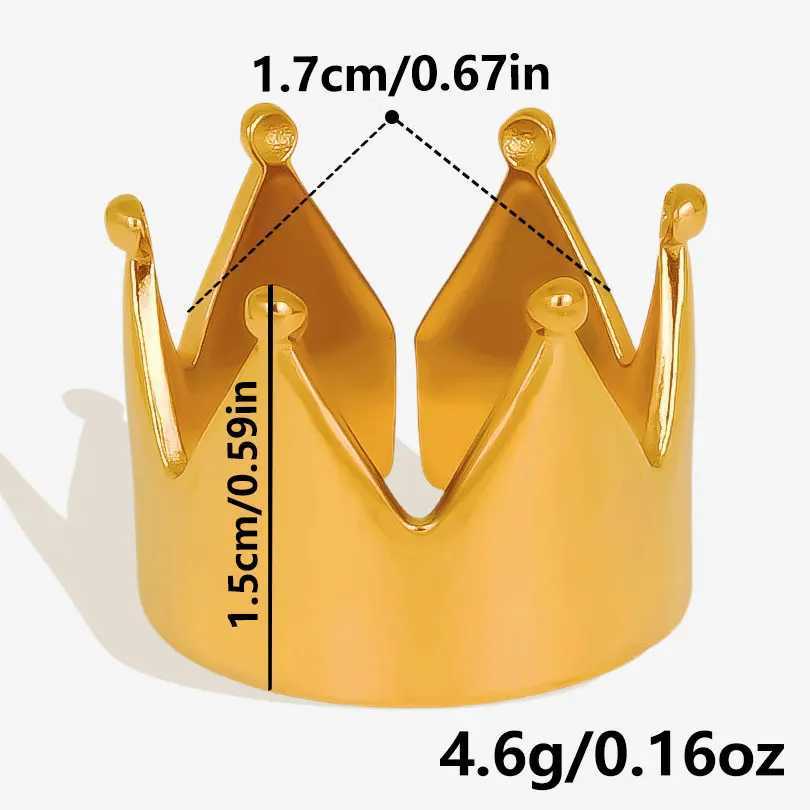 Open Crown Rings For Women Accessories Stainless Steel Ring Vintage Fashion Jewelry Finger Bague Acier Inoxydable Femme BirthdayW251030