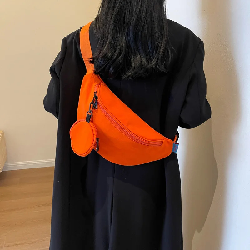 Black Yellow Orange Punk Hip Hop Crossbody Bag Men Women Street Casual Phone Coin Waist Bag Techwear Fanny Pack 251030