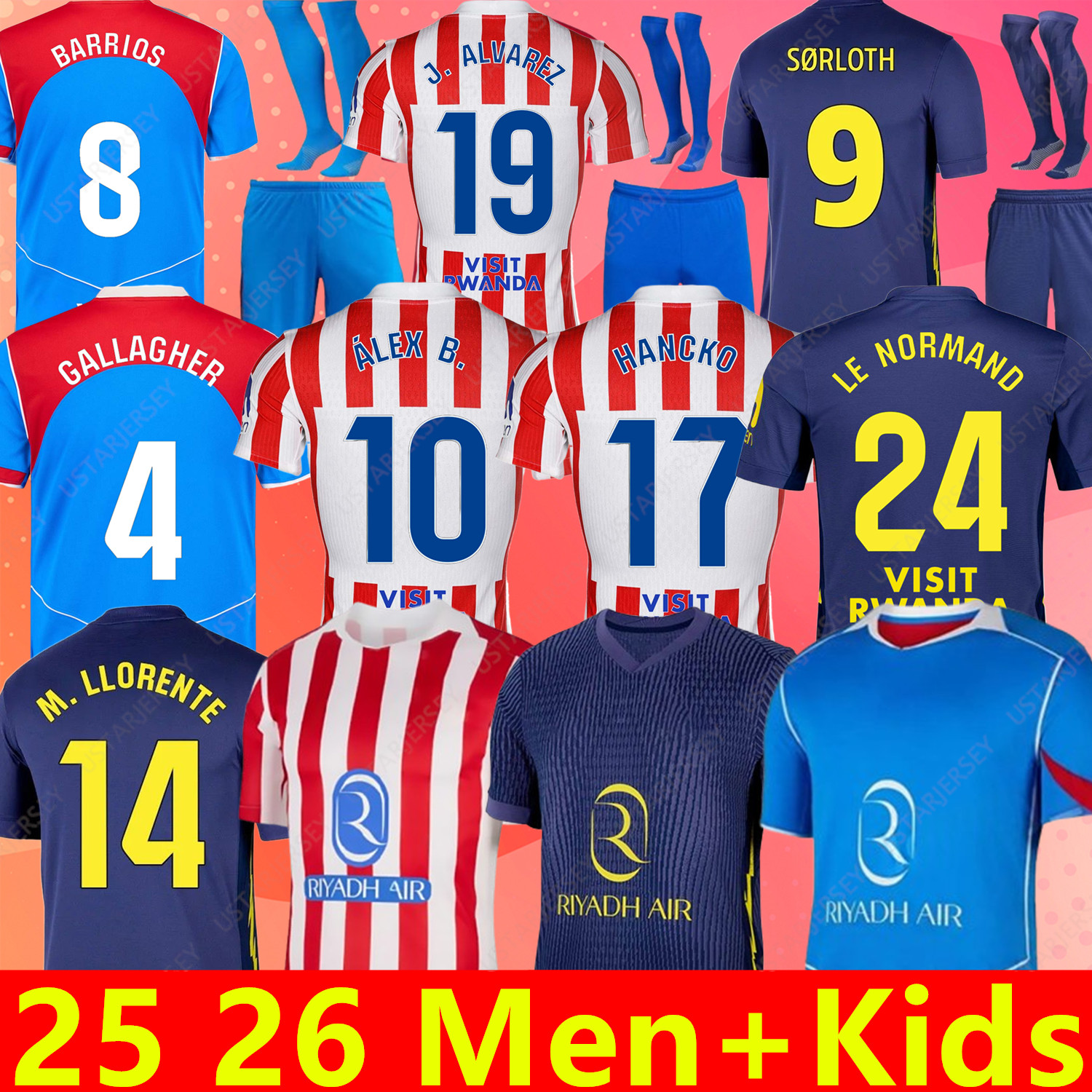 soccer jerseys J.ALVAREZ 2025 2026 anniversary 25 26 ALEX B. BAPRIOS GALLAGHER LE NORMAND Hancko T.Almada KOKE de Paul LEMAR football shirt men kids kit sets uniforms
