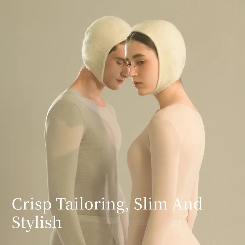 SUJIIN Thermal Underwear Set for Women Men Winter Crew Neck Thermals Tops Couple Long Johns AntiStatic Set Woman 2 Pieces 251030