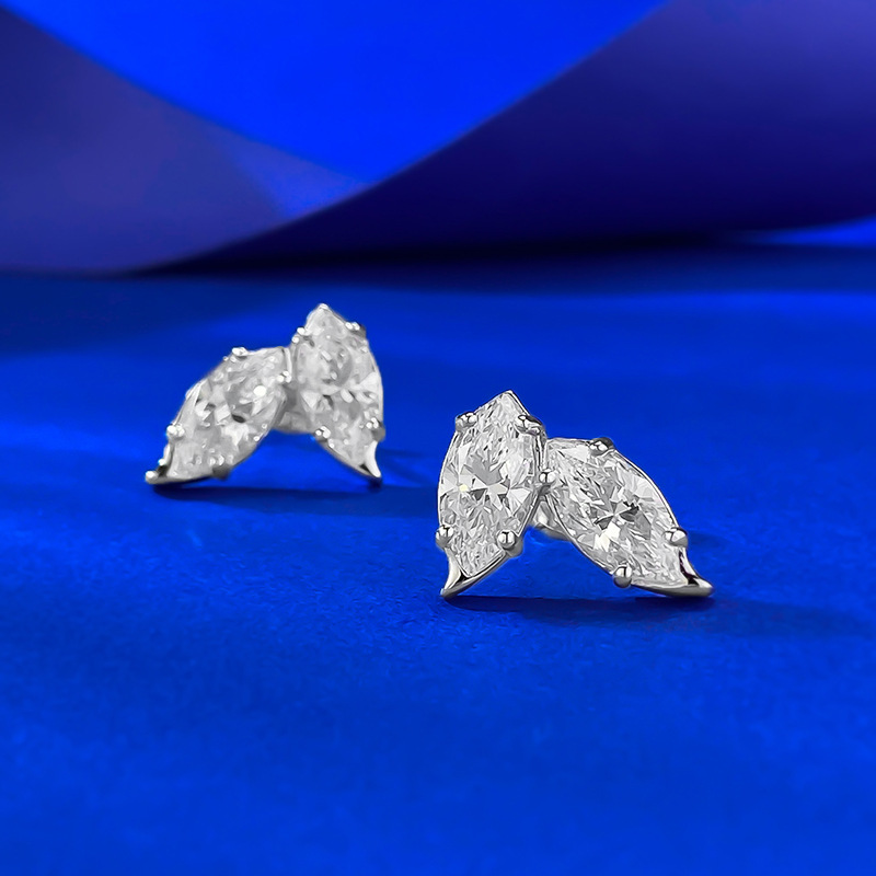 2025 Choucong Ins Top Sell Sweet Cute Simple Fashion Jewelry Genuine 100% 925 Sterling Silver Marquise Lab Moissanite Diamond Party Elegant Women Earr