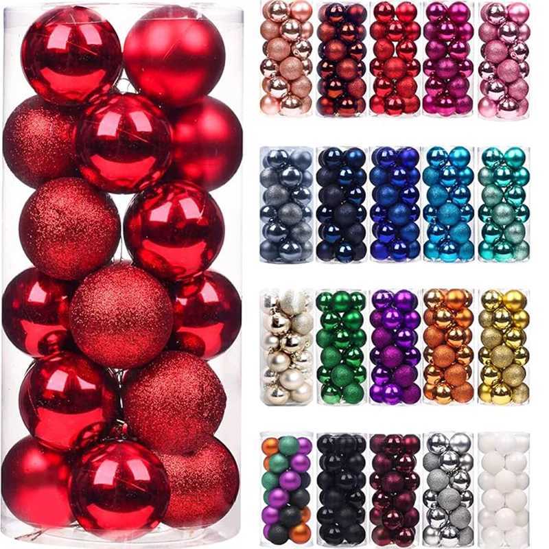 24pcs 346cm Christmas Balls Christmas Tree Ornaments Ball Xmas Hanging Tree Pendants Home Party Christmas Decor New Year Gifts C251030