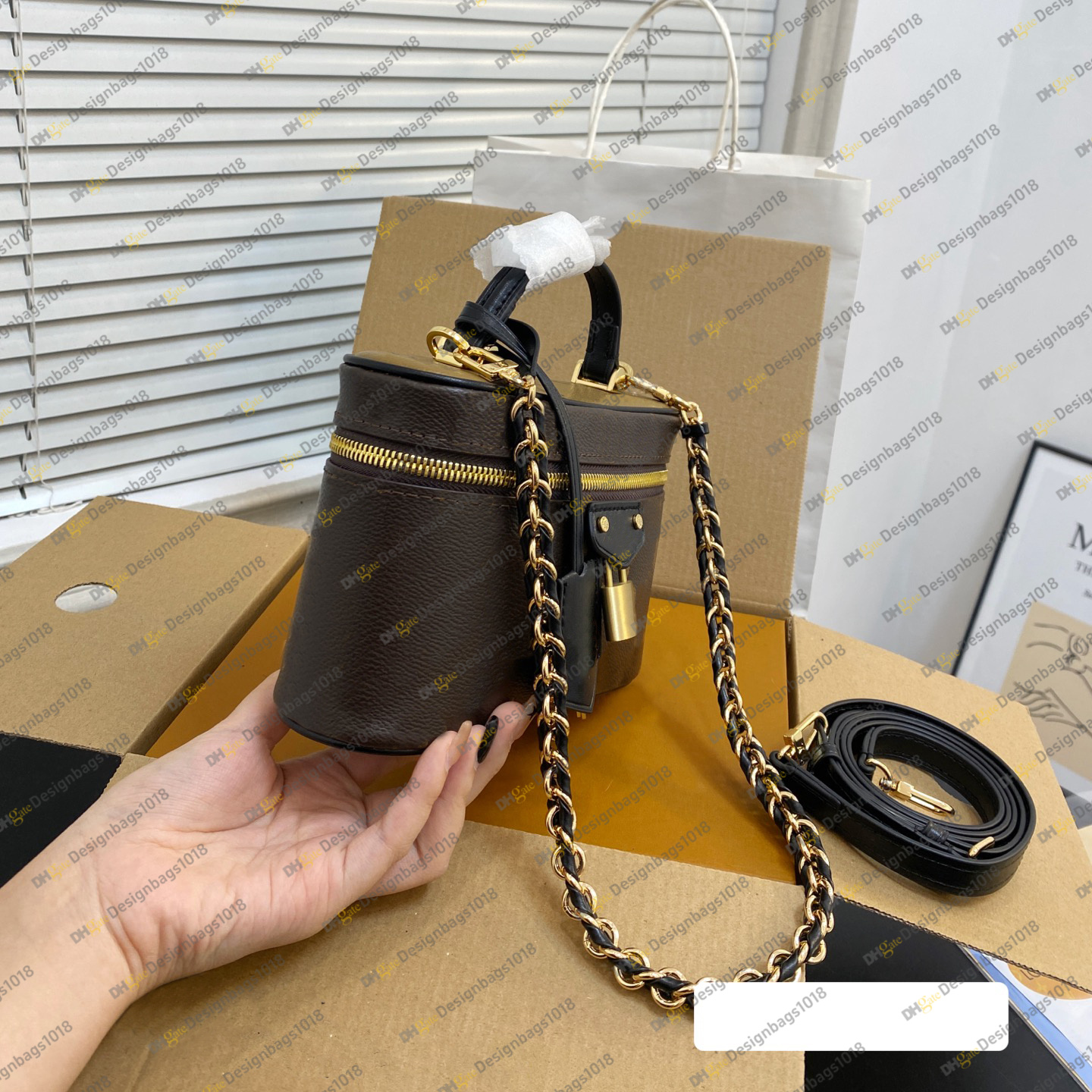 Top Designer bag Nice Vanity Women Toiletry Chain Shoulder Crossbody Bags Luxury Leather Cases Classic Lady Clutch Handbag Cosmetic Purse