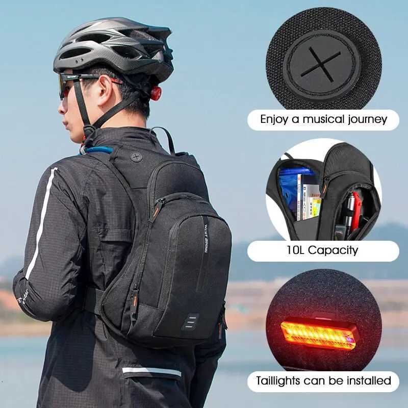 WEST BIKING 10L Ultralight Cycling Backpack Ergonomic Strap MTB Road Bicycle Bag With Water Bag Outdoor Hiking Climbing Bag H251029