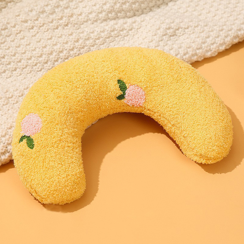 Cute Piggy Moon Pet Pillow with Concave Center Soft Plush Head & Neck Support for Puppies Kittens, Washable, 7 Colors