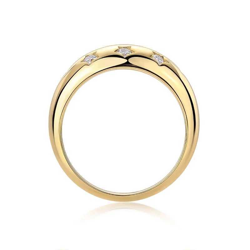 S925 Silver Gold Plated Ring Moissanite Ladies Wedding Engagement Fine JewelryW251030