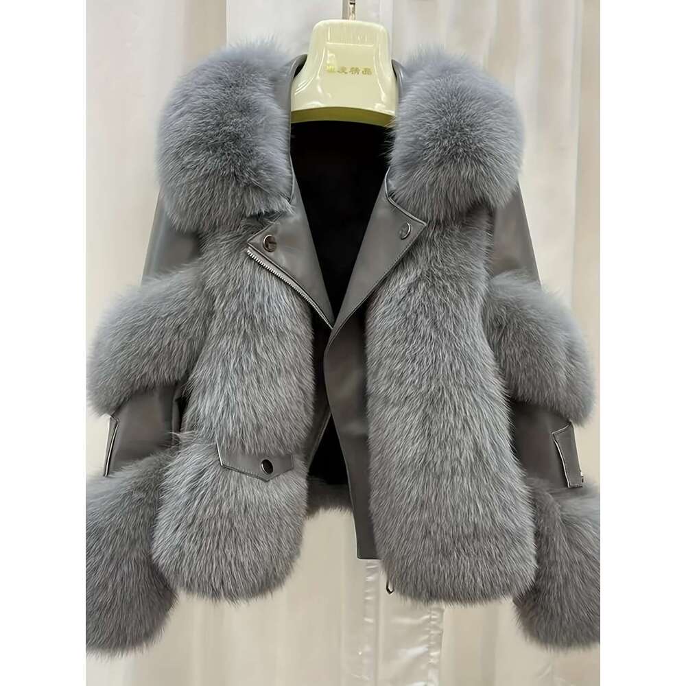 Women S Men S Warm Artificial Fur Coat Jacket Winter Ready Full Zip Outerwear With Plush Collar Soft Golden Tone Hardware Elegant Style Outdoor Activi
