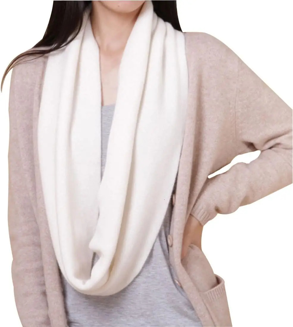 Unisex Soft Cashmere Solid Scarf Womens Mens LuxuriousNeck Warmer Cozy Loop Wrap Elegant Endless Circle Scarf Versatile 251029