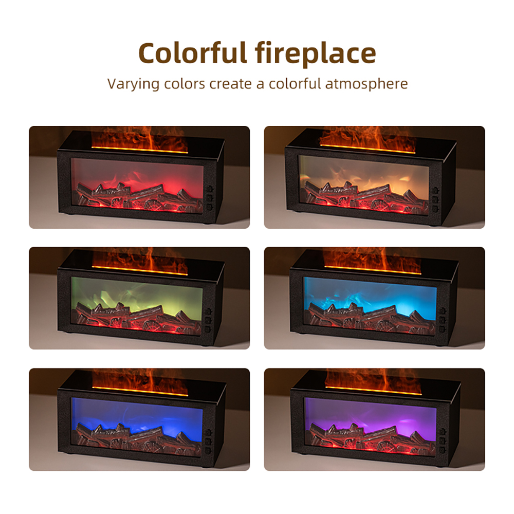 Magic Flame Aromatherapy Diffuser: Flickering LED Fireplace, Remote, Timer, Auto-Off. Waterless Scent & Essential Oil Diffuser.