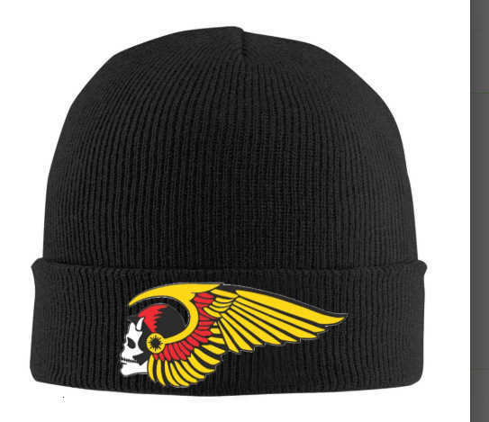 Cust Hell HAMC Angel Motor Race Sklies Beanies Caps Streetwear Winter Warm Knitting Hats Adt Motorcycle Club Bonnet Hat X250212