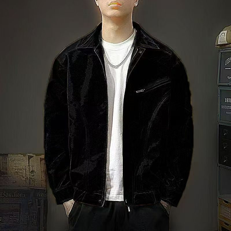 Spring And Autumn American Vintage Workwear Jacket For Designer Coat Men Trendy Brand Casual Jacket With Turn-down Collar