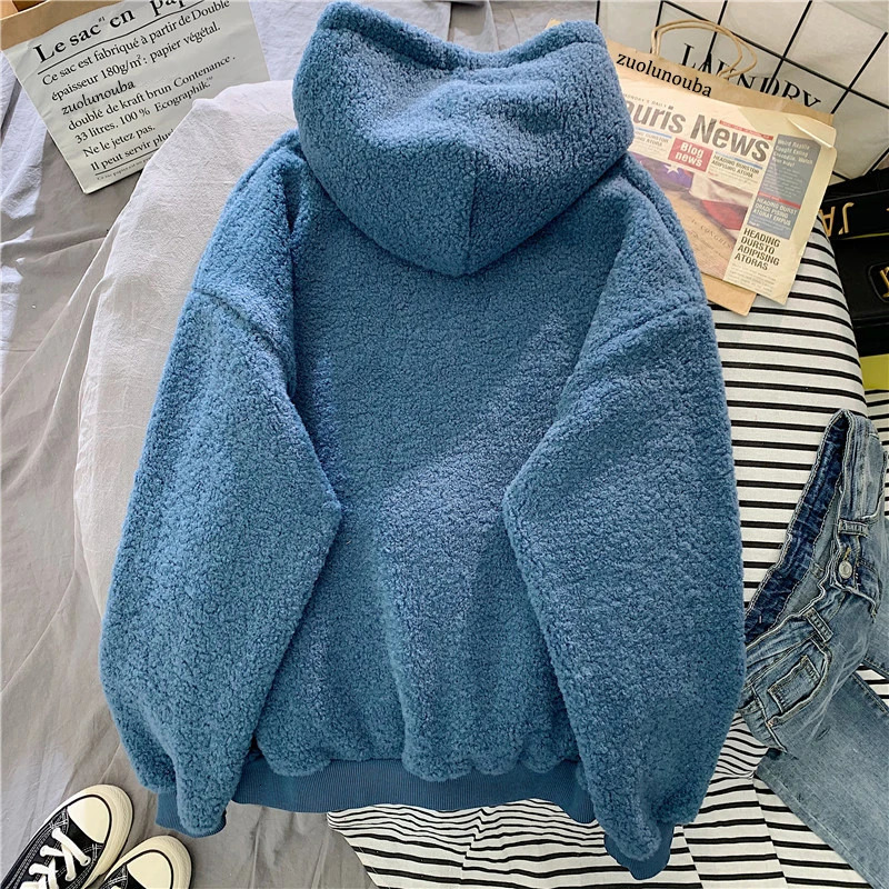 Autumn Winter Clothes Thick Warm Coat Velvet Cashmere Women Hoody Sweatshirt Casual Tops Lady Loose Apricot Be Fun Pullover 251030