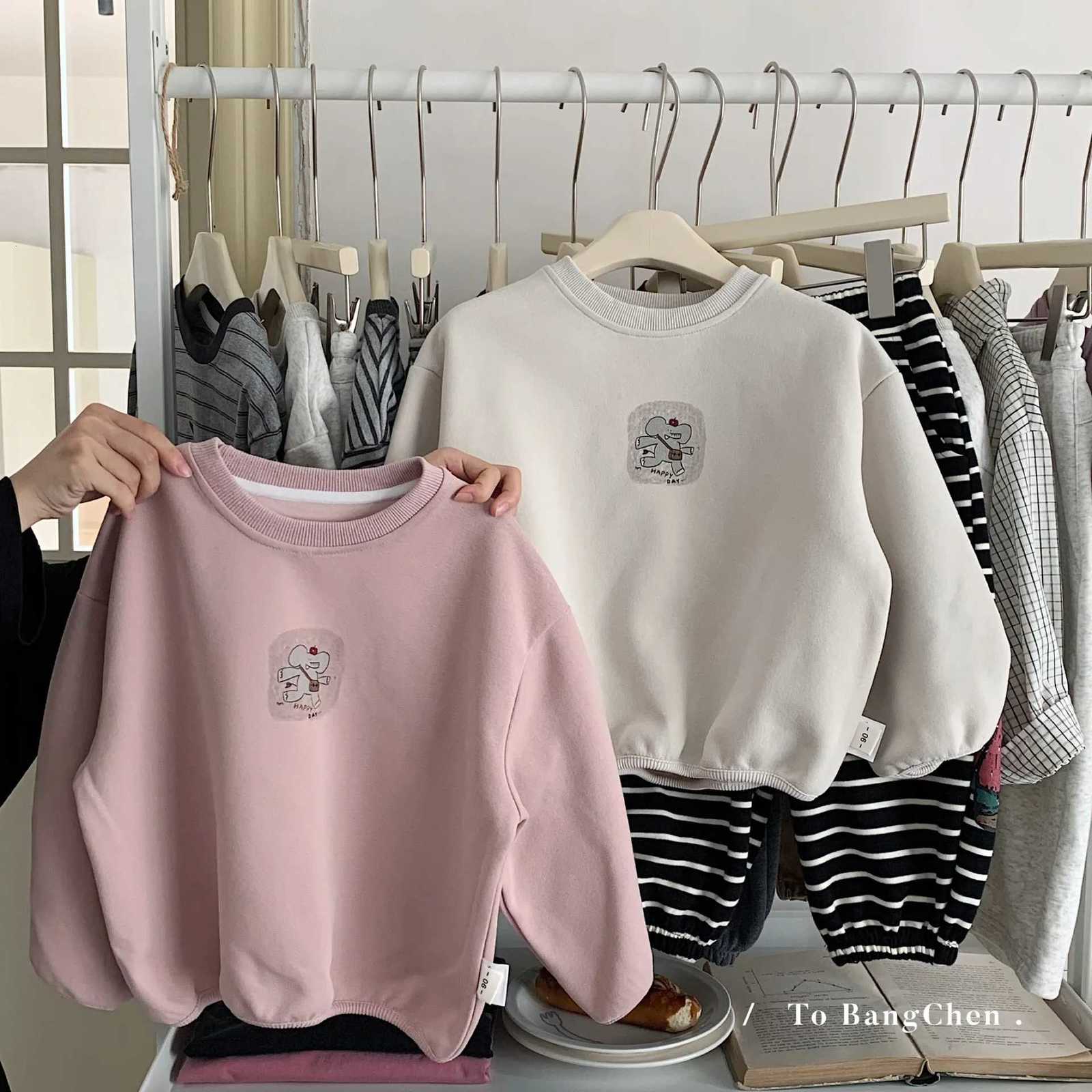 Korean New Autumn Kids Baby Girl Top Round Neck Long Sleeve Infant Baby Girls Sweatshirt Pullover Cartoon Print Toddler Girl TopT251030