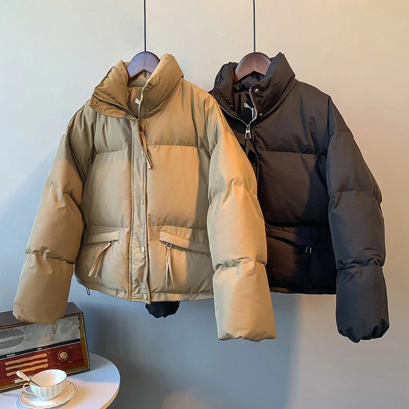 EVNISI Casual Women Loose Thicken Jacket Button Up Solid Warm Bread Clothing For Women Puffer Jackets Autumn Cardigan Coat 251030