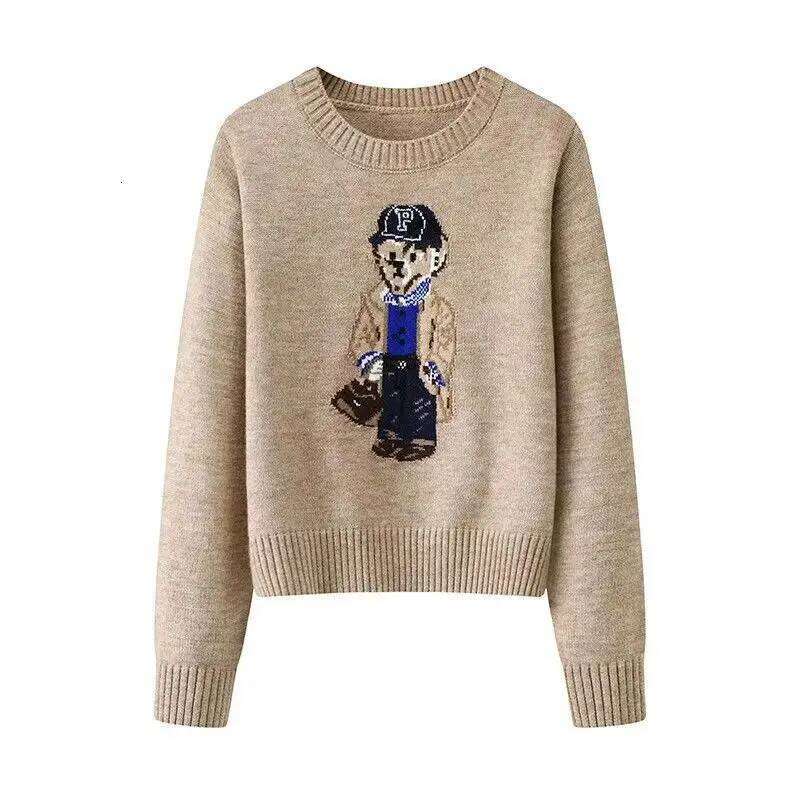 New Autumn Winter Pullover Sweater Women Cashmere Knitwear Tops Bear Print Warm Pullovers Korean Fashion Chic Woman Clothes