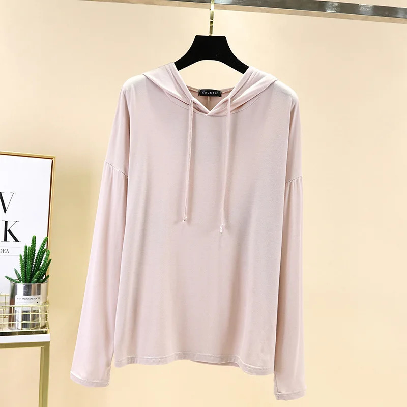 Modal Hoodies Solid Basic Tshirt Bottoming Sweatshirts All match Spring Autum Summer Casual street wear 251030