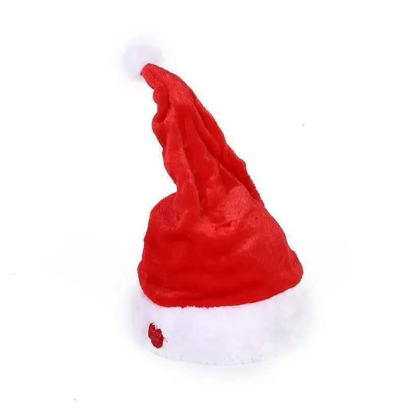 Christmas Santa Hat Singing Dancing Moving Electric Patchwork Hat Funny Toy Party Winter Warm Musical Dance Xmas Hat Gifts C251030