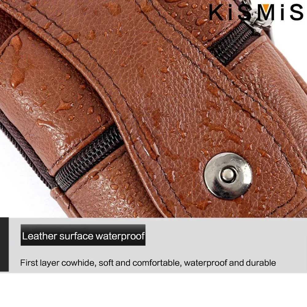 Mens Leather Waist Bag Mtifuncti Fanny Pack Large Capacity Crossbody Shoder Bag Mti Pockets Y251011