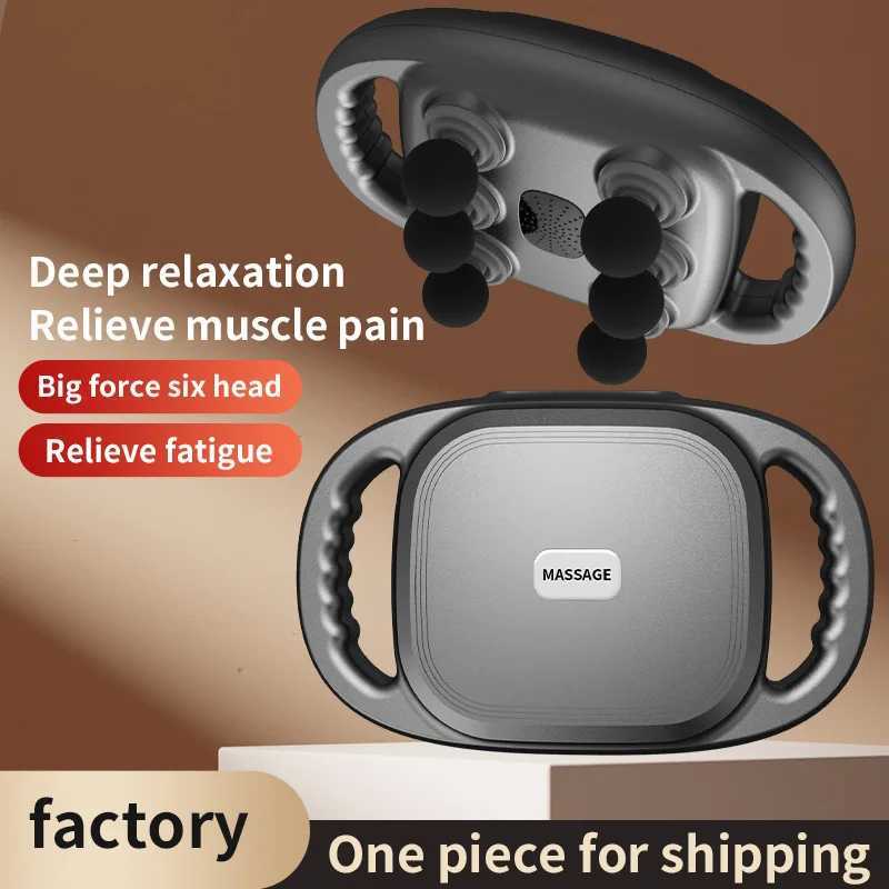 New Six Heads Fascia Gun HighFrequency Vibration Deep Massage Device For Shoulder Waist Back Leg Body Muscle Relaxation Gift J251030